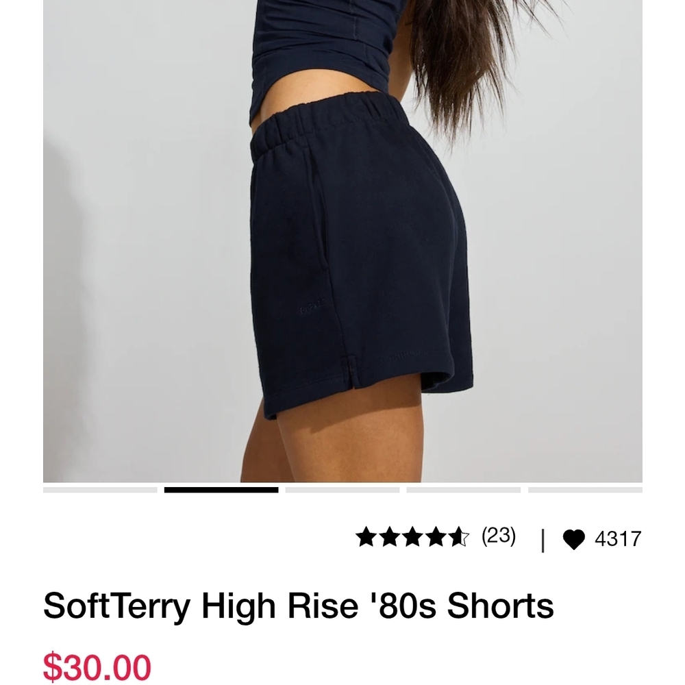 Garage High Waist Soft Terry Black Shorts